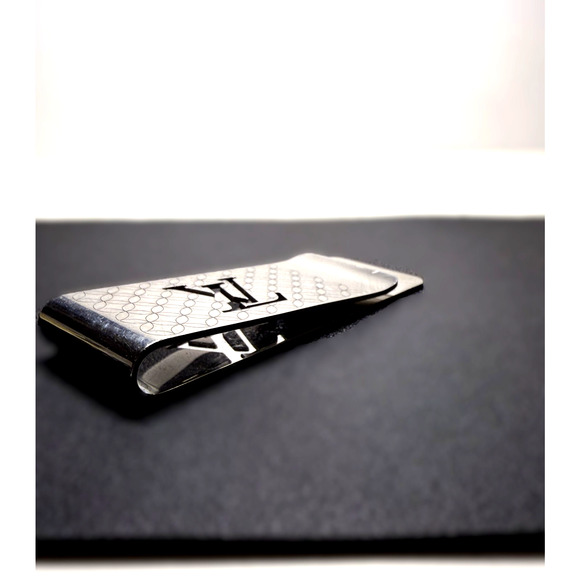 Louis Vuitton Silver Money Clip Champs Elysees Metal LV Logo and Dust Bag M65041 - Picture 4 of 6
